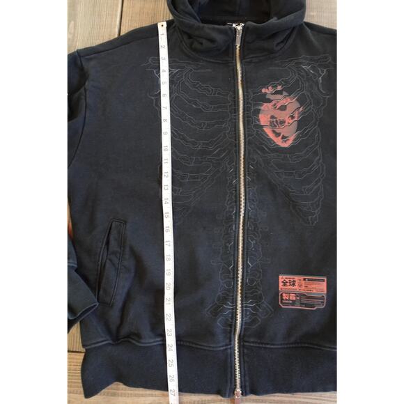 Matrix Fire Hoodie Mens Large Zip Up 1% Human Co-Creation Techwear Cyberpunk - Picture 10 of 10